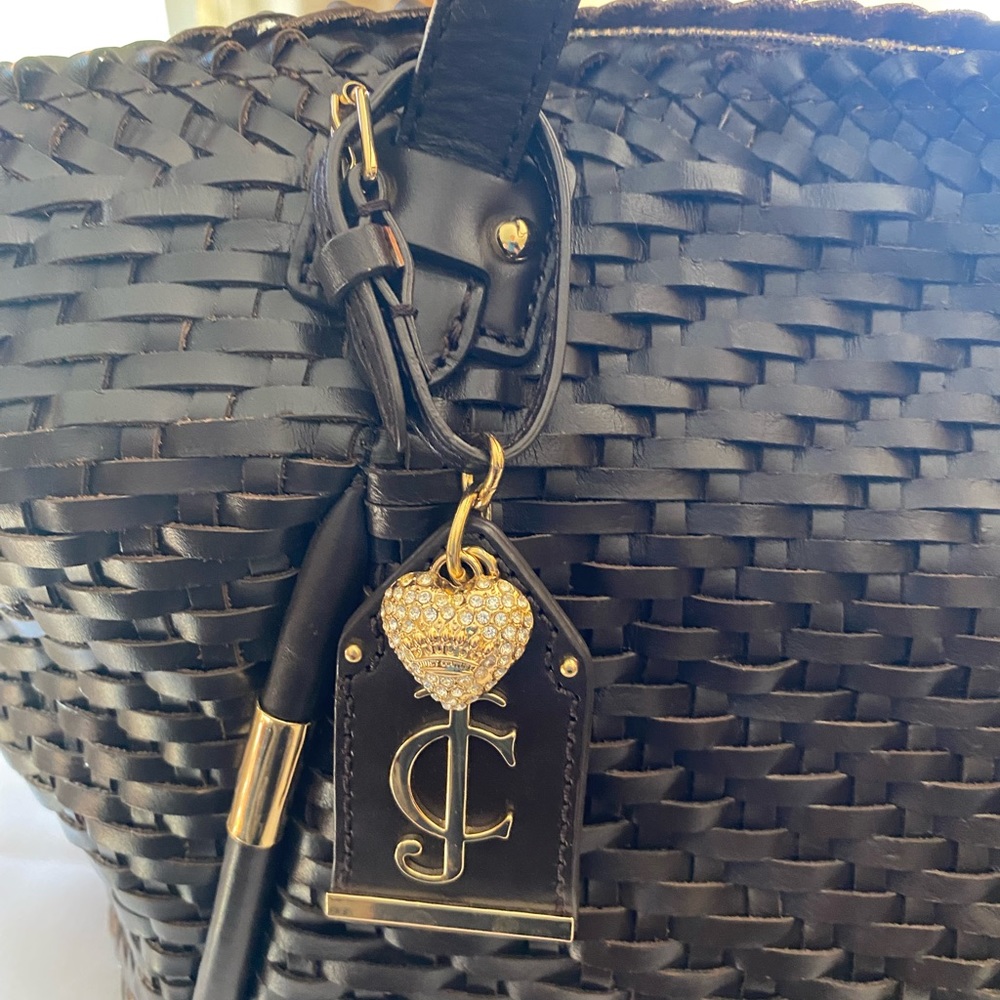 Juicy Couture Huge Brown Woven Leather Tote!! EUC RARE Stunningly Gorgeous 💛HP💛 - Picture 7 of 16